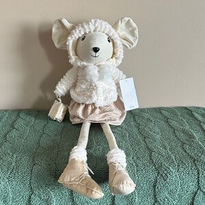 34th & Pine Holiday Christmas Mouse 🐭 Plush Decor Ivory NEW!